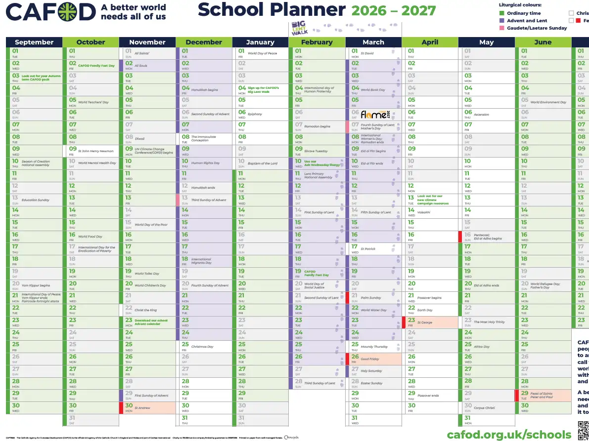 Key dates for school planning