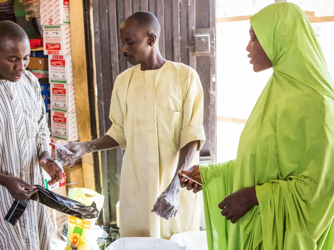Africa - Chad - Zaniab in north east Nigeria, had to flee with her children when Boko Haram attacked her village