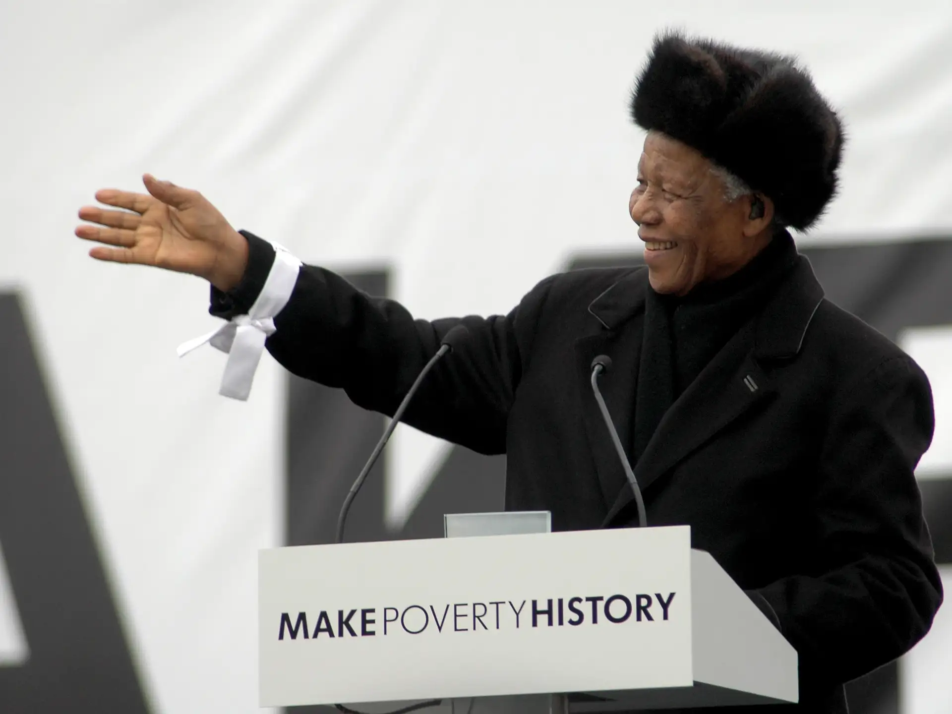 Nelson Mandela speaks for Make Poverty History in 2005