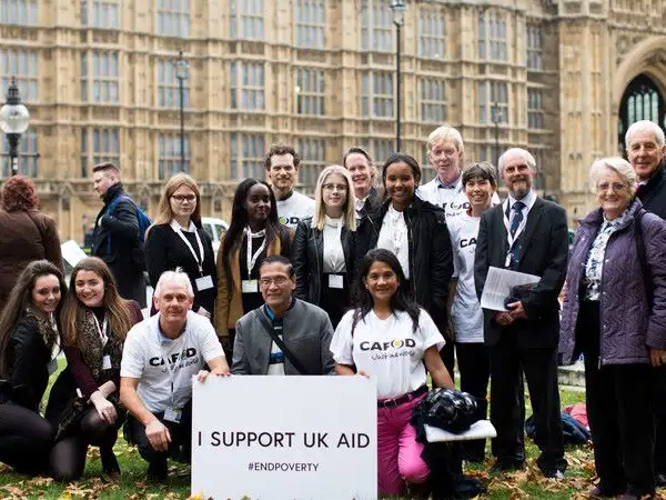 Europe - UK - Westminster - CAFOD supporters at aid lobby of Parliament