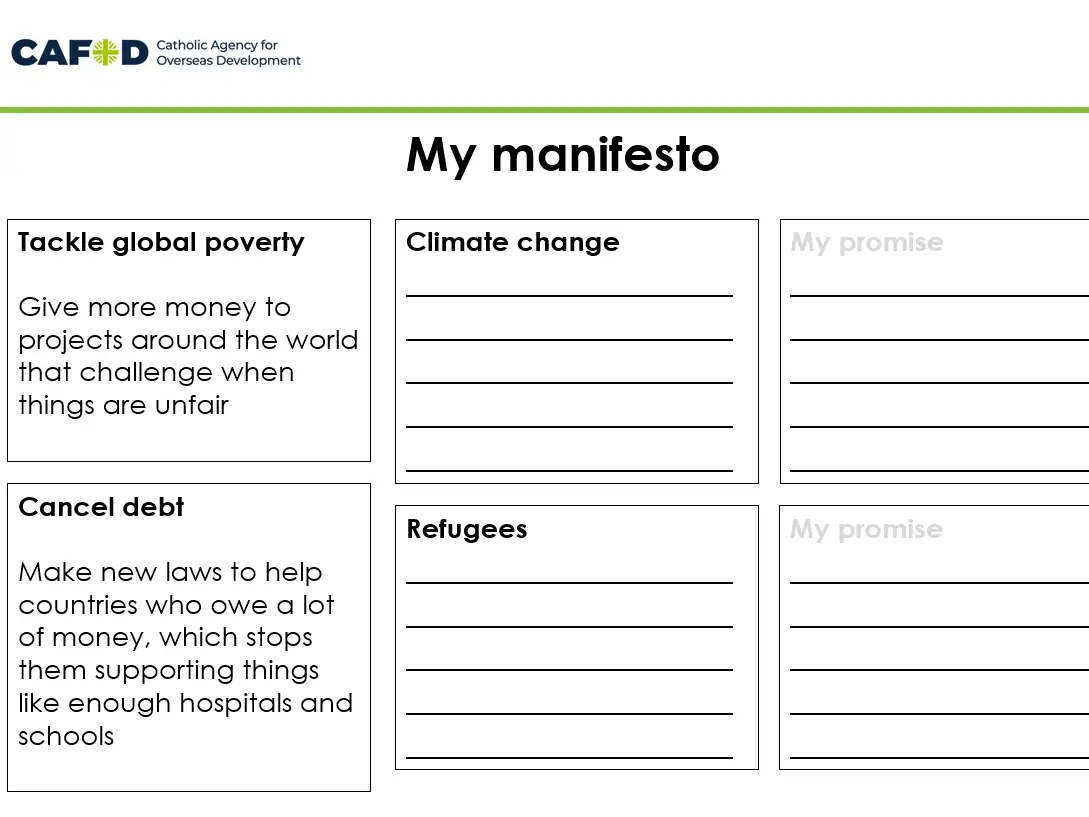 My manifesto worksheet