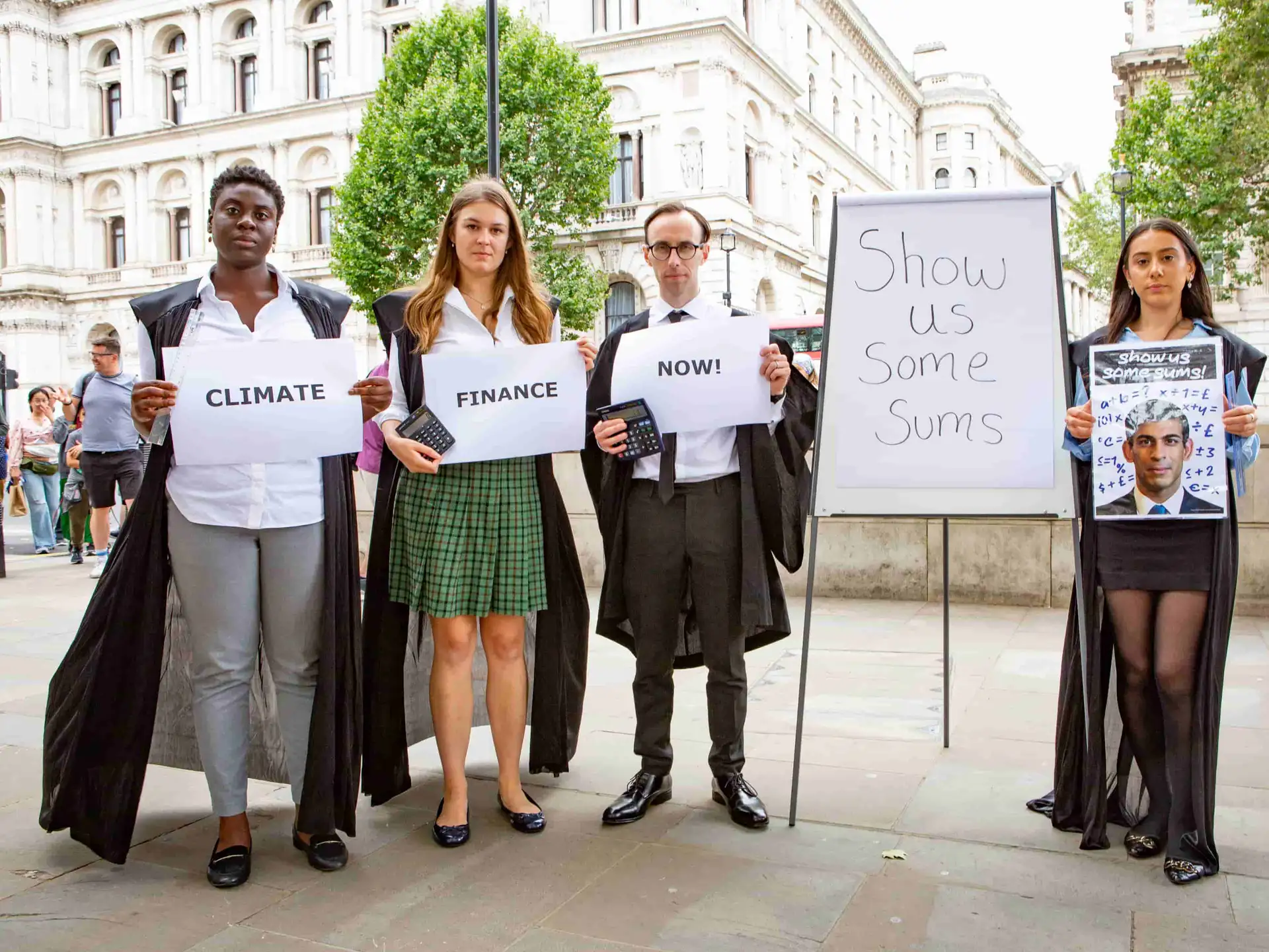 UK - Westminster - Rishi Sunak climate finance maths lesson stunt