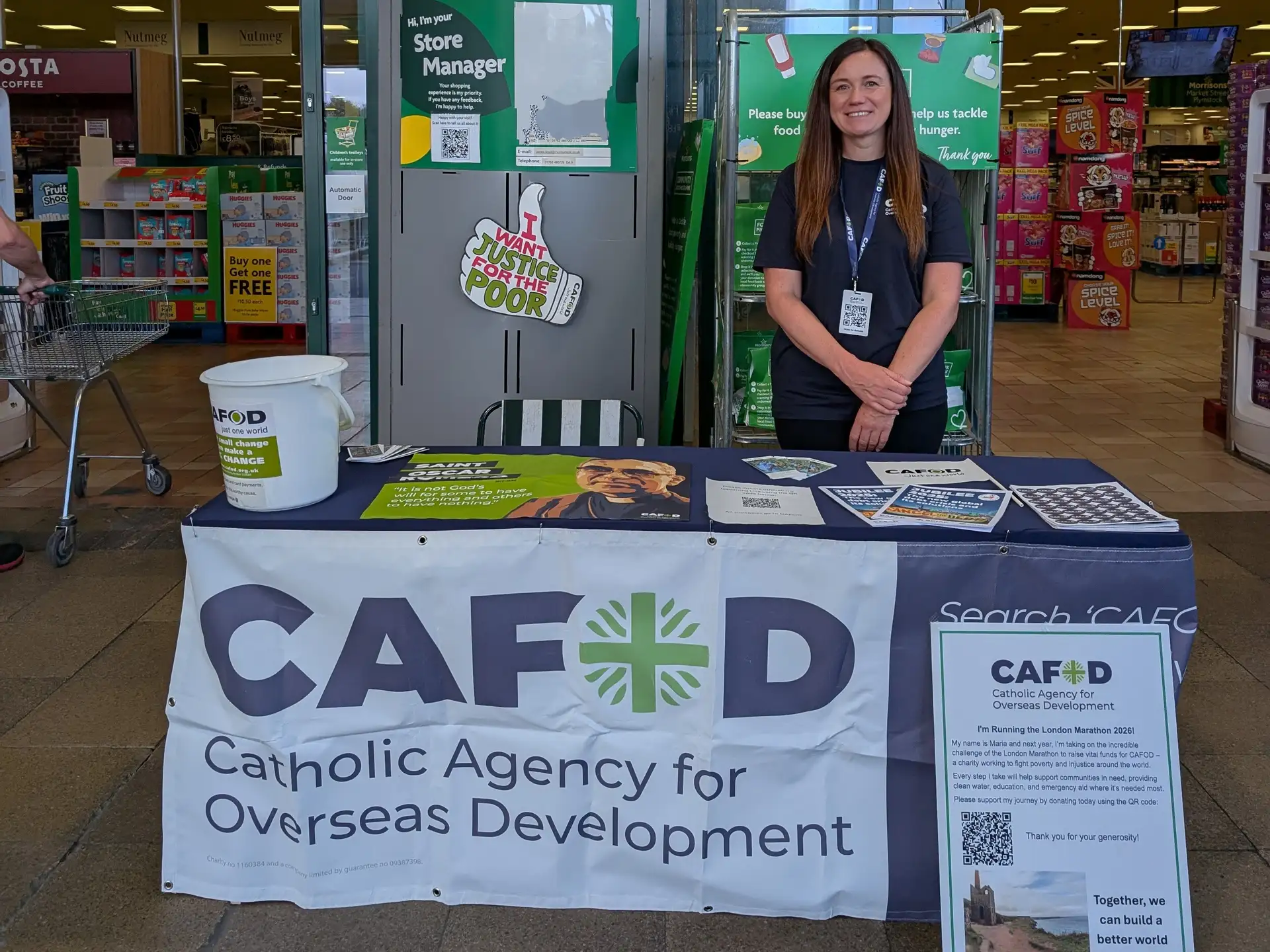 Maria fundraising at Morrisons supermarket