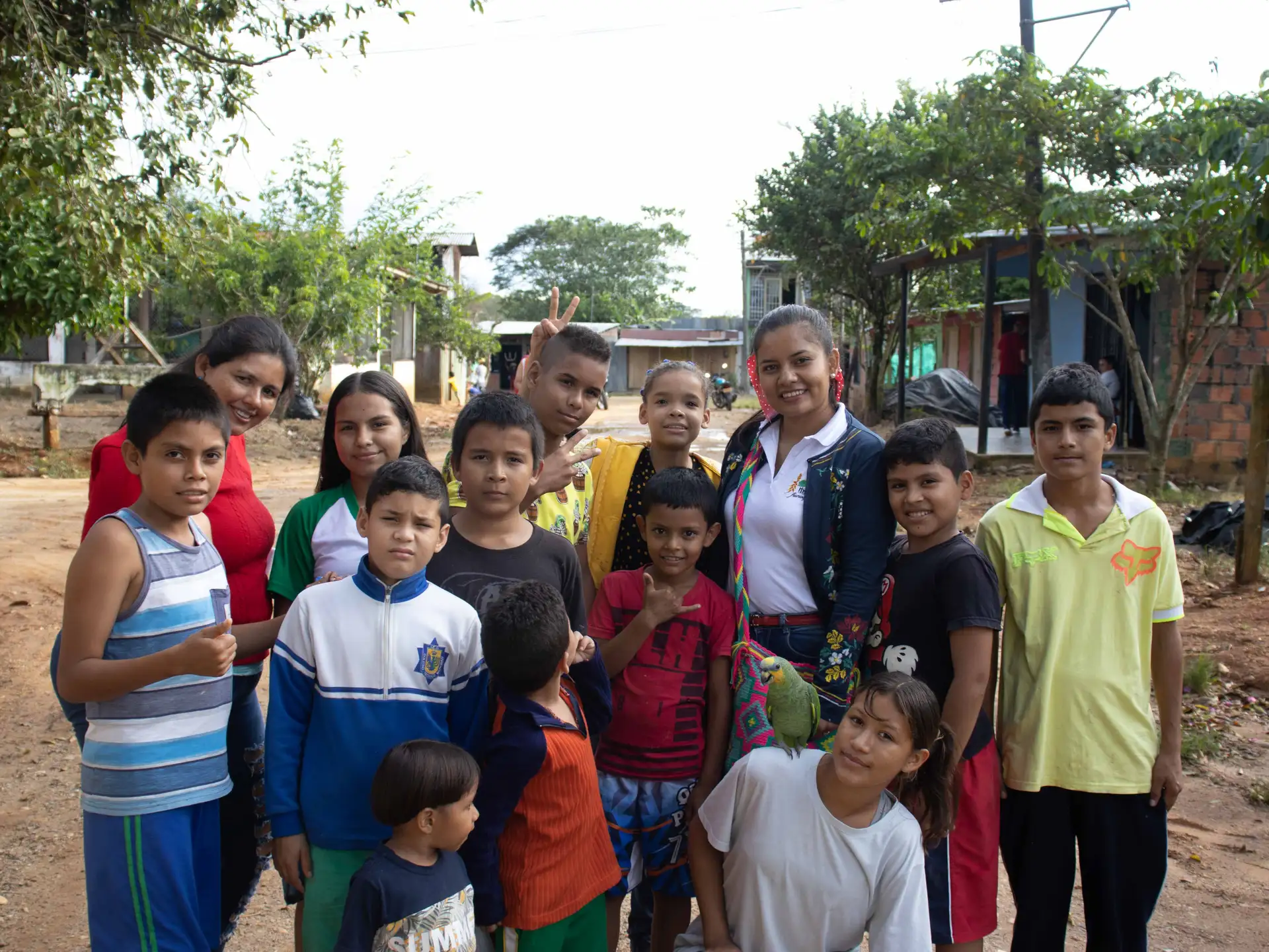 Jenny and one of her groups after a painting workshop
