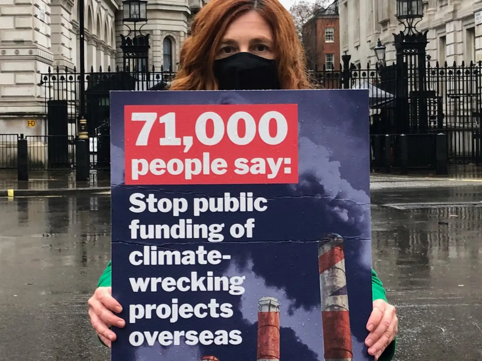 Europe - UK - London - Andrea Speranza at fossil fuel petition hand-in