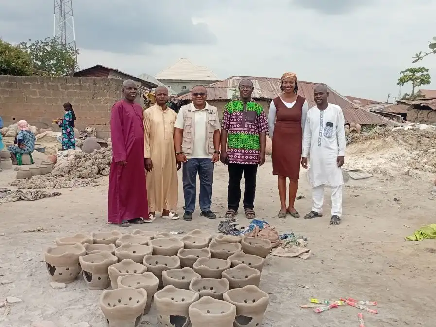 Ebu Pottery production area with community leaders