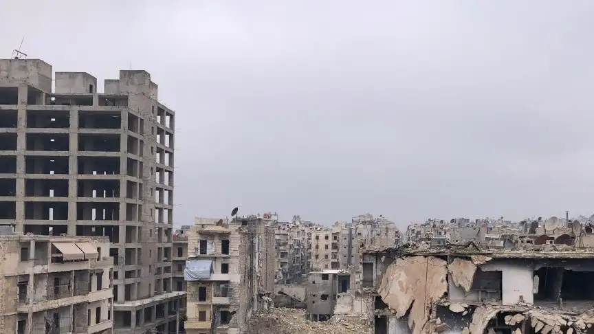 Destruction of homes from conflict in Aleppo, Syria