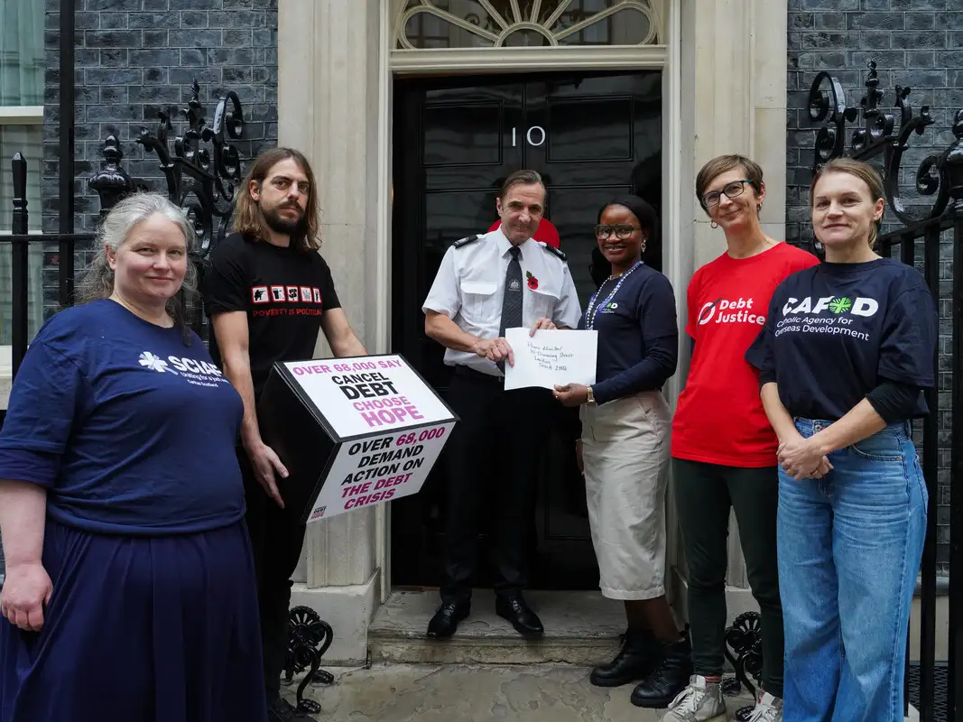 Debt petition hand in to Downing St Nov 25