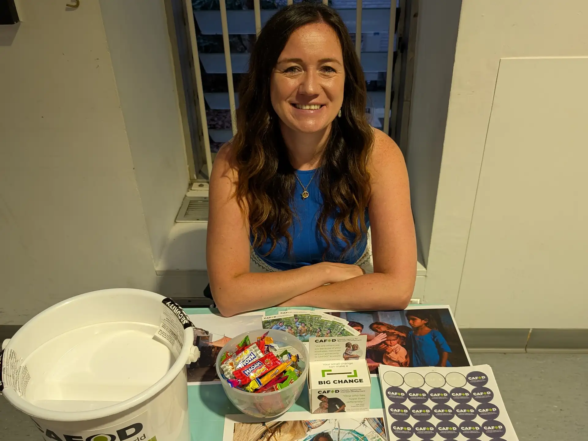 Maria fundraising at Derriford Hospital