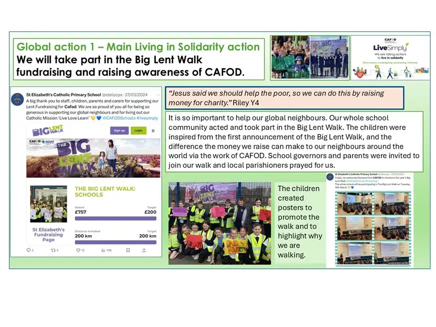 LiveSimply award examples of evidence slides