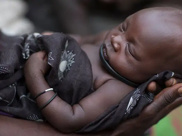 Africa - South Sudan - Baby Akou Marial refugee IDP