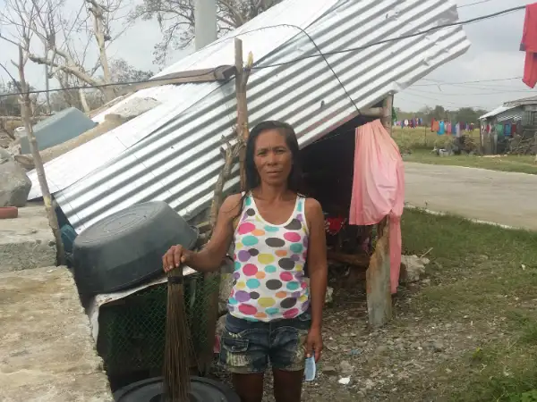 Yolanda, 40, whose house was destroyed by Typhoon Mangkhut.