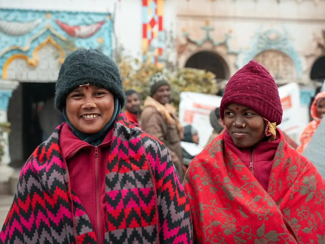 Participants share feedback after receiving winter kits in Nepal