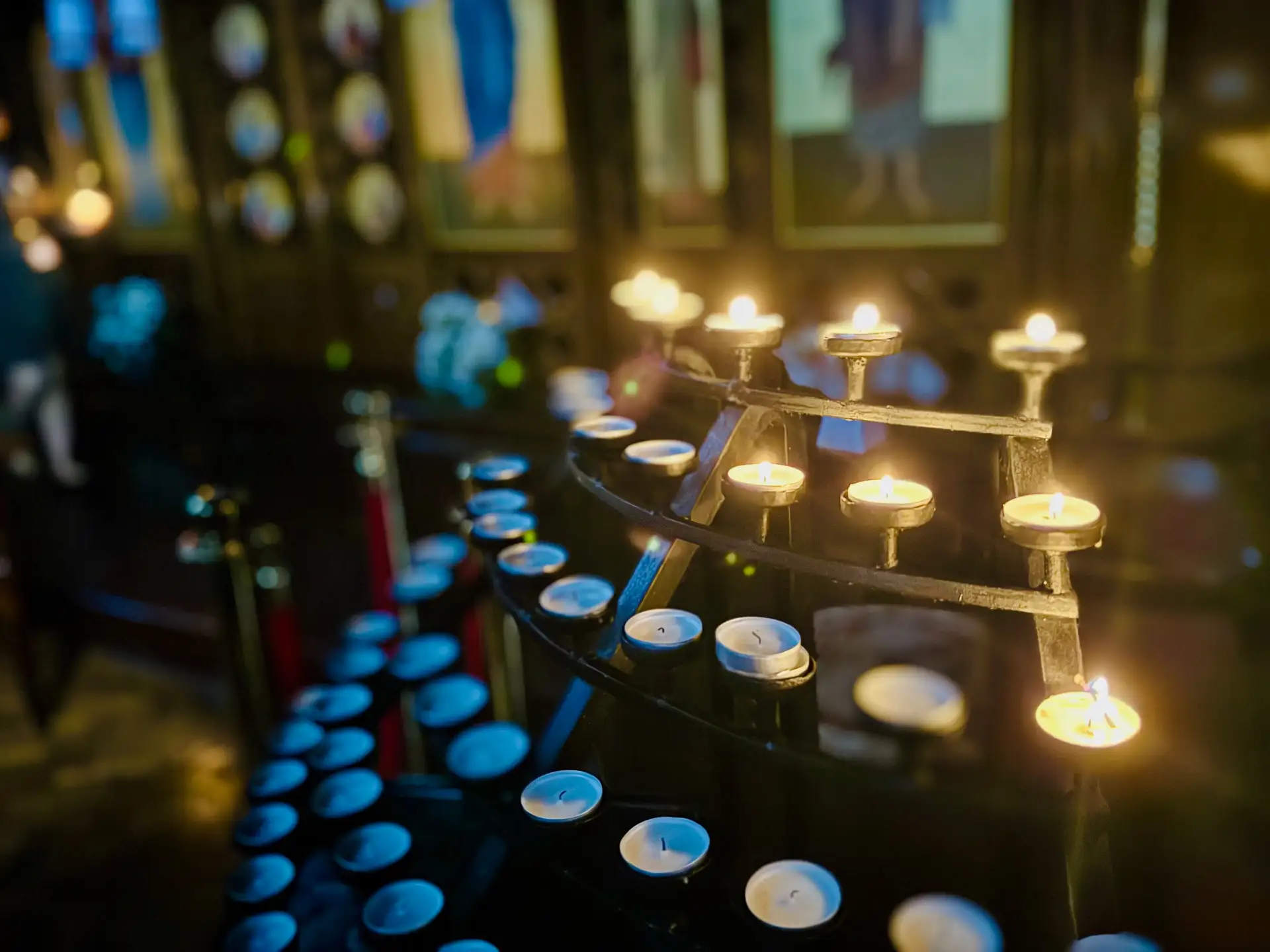 Lighting Candles at the Every Second Counts Event Ukrainian Cathedral