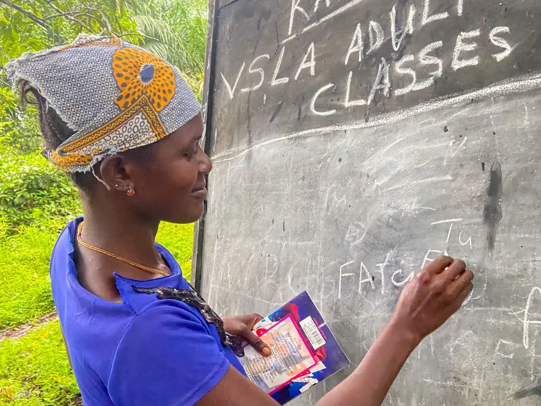 Adult literacy class in Sierra Leone