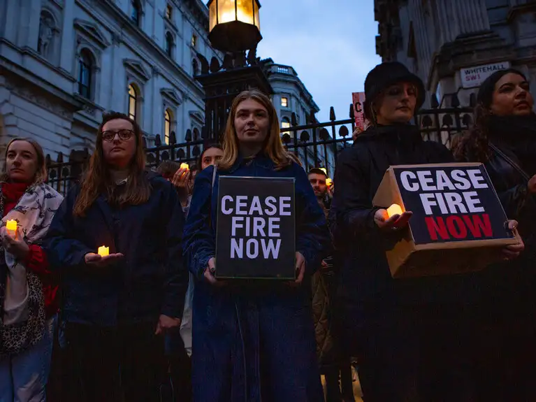 UK - Westminster - Israel oPt campaign action hand-in 20231102