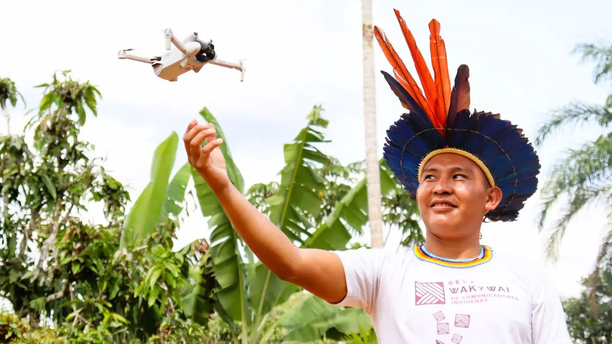 Latin America - Brazil - Young Indigenous training to use of drones in the Brazilian Amazon to monitor deforestation in their territories