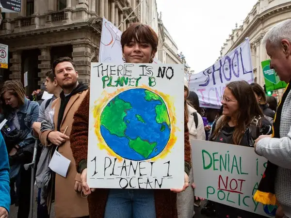 UK - Westminster - CAFOD supporters at COP26 Global Day of Action march