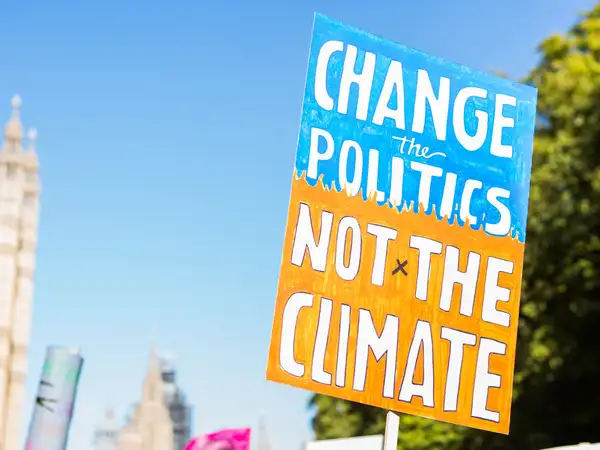 UK - Westminster - Placard at climate strike